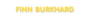 Der Vorname Finn Burkhard